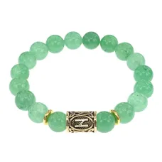 Браслет с руной Хагалаз и нат.камнем Нефрит BSRF-04-13