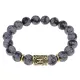 Браслет с руной Хагалаз и нат.камнем Снежный обсидиан BSRF-04-14