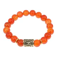 Браслет с руной Хагалаз и нат. камнем Сердолик BSRF-04-17