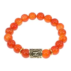 Браслет с руной Хагалаз и нат. камнем Сердолик BSRF-04-17