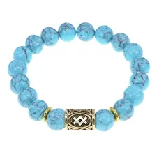 Браслет с руной Ингуз и синт.камнем Бирюза BSRF-05-05