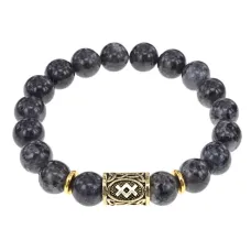 Браслет с руной Ингуз и нат. камнем Лабрадор BSRF-05-08