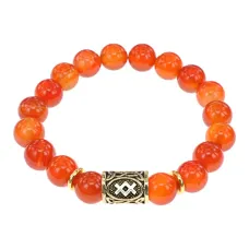 Браслет с руной Ингуз и нат.камнем Сердолик BSRF-05-17