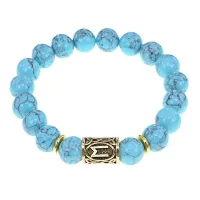 Браслет с руной Эваз и синт.камнем Бирюза BSRF-06-05