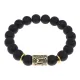 Браслет с руной Эваз и синт. камнем Шунгит BSRF-06-24