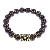 Браслет с руной Гебо и нат.камнем Гранат BSRF-08-06