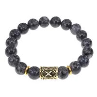 Браслет с руной Гебо и нат.камнем Лабрадор BSRF-08-08