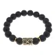 Браслет с руной Гебо и нат.камнем Лава BSRF-08-09