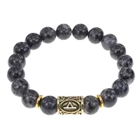 Браслет с руной Турисаз и нат.камнем Лабрадор BSRF-09-08