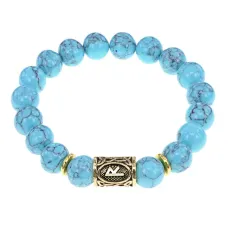 Браслет с руной Райдо и синт.камнем Бирюза BSRF-10-05