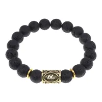 Браслет с руной Райдо и нат.камнем Лава BSRF-10-09