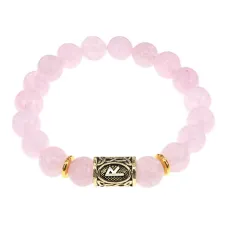 Браслет с руной Райдо и нат.камнем Розовый кварц BSRF-10-15