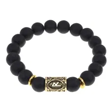 Браслет с руной Райдо и синт.камнем Шунгит BSRF-10-24