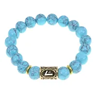 Браслет с руной Лагуз и синт.камнем Бирюза BSRF-11-05