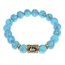 Браслет с руной Лагуз и синт.камнем Бирюза BSRF-11-05