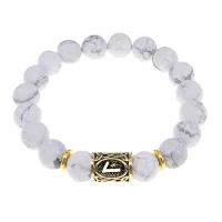 Браслет с руной Лагуз и нат. камнем Кахолонг BSRF-11-07