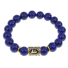 Браслет с руной Лагуз и нат.камнем Лазурит BSRF-11-10