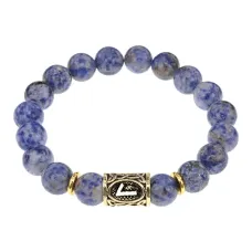 Браслет с руной Лагуз и нат.камнем Содалит BSRF-11-18