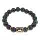 Браслет с руной Лагуз и синт. камнем Цоизит BSRF-11-22