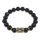 Браслет с руной Лагуз и нат.камнем Черный агат BSRF-11-23