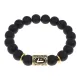 Браслет с руной Лагуз и синтетическим камнем Шунгит BSRF-11-24