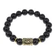 Браслет с руной Одал и нат.камнем Черный агат BSRF-12-23