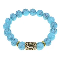 Браслет с руной Уруз и синт. камнем Бирюза BSRF-13-05