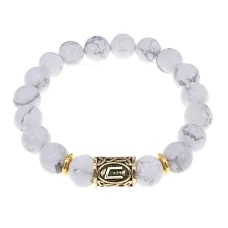 Браслет с руной Уруз и нат. камнем Кахолонг BSRF-13-07