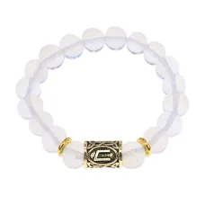 Браслет с руной Уруз и синт. камнем Лунный камень BSRF-13-11