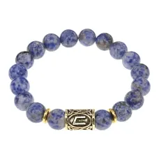 Браслет с руной Уруз и нат.камнем Содалит BSRF-13-18