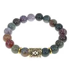 Браслет с руной Уруз и нат.камнем Яшма BSRF-13-25