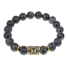 Браслет с руной Перт и нат.камнем Лабрадор BSRF-14-08