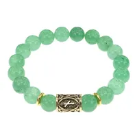 Браслет с руной Наутиз и нат.камнем Нефрит BSRF-15-13
