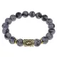 Браслет с руной Наутиз и нат. камнем Снежный обсидиан BSRF-15-14