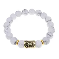 Браслет с руной Альгиз и нат. камнем Кахолонг BSRF-16-07