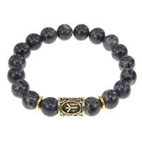 Браслет с руной Альгиз и нат. камнем Лабрадор BSRF-16-08