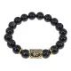 Браслет с руной Альгиз и нат.камнем Черный агат BSRF-16-23