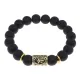 Браслет с руной Альгиз и синт. камнем Шунгит BSRF-16-24