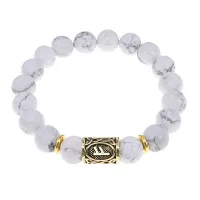 Браслет с руной Феху и нат.камнем Кахолонг BSRF-17-07