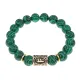 Браслет с руной Феху и синт.камнем Малахит BSRF-17-12