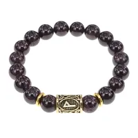 Браслет с руной Вуньо и нат.камнем Гранат BSRF-18-06