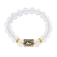 Браслет с руной Вуньо и синт.камнем Лунный камень BSRF-18-11