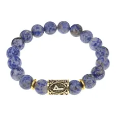 Браслет с руной Вуньо и нат.камнем Содалит BSRF-18-18