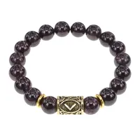 Браслет с руной Кеназ и нат. камнем Гранат BSRF-19-06