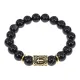 Браслет с руной Тейваз и нат.камнем Черный агат BSRF-20-23