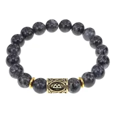 Браслет с руной Беркана и нат. камнем Лабрадор BSRF-21-08