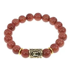 Браслет с руной Манназ и синт. камнем Коричневый авантюрин BSRF-23-01