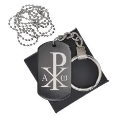 Черный жетон Монограмма Христа BKZB-242