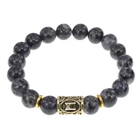 Браслет с руной Манназ и нат.камнем Лабрадор BSRF-23-08