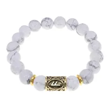 Браслет с руной Ансуз и нат.камнем Кахолонг BSRF-24-07